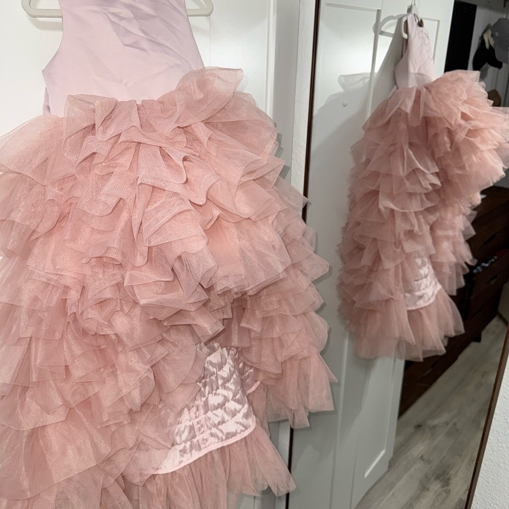 Pink Ruffled Kids Dress - Picture 6 of 6
